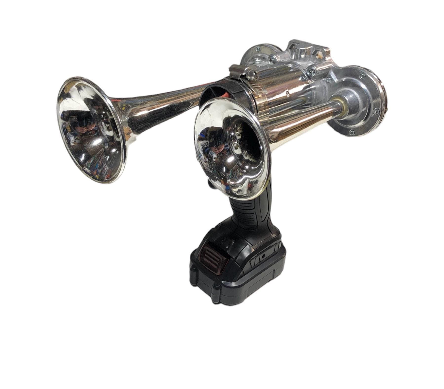 Dual Trumpet Air Horn Hand Held Very Loud New Variation