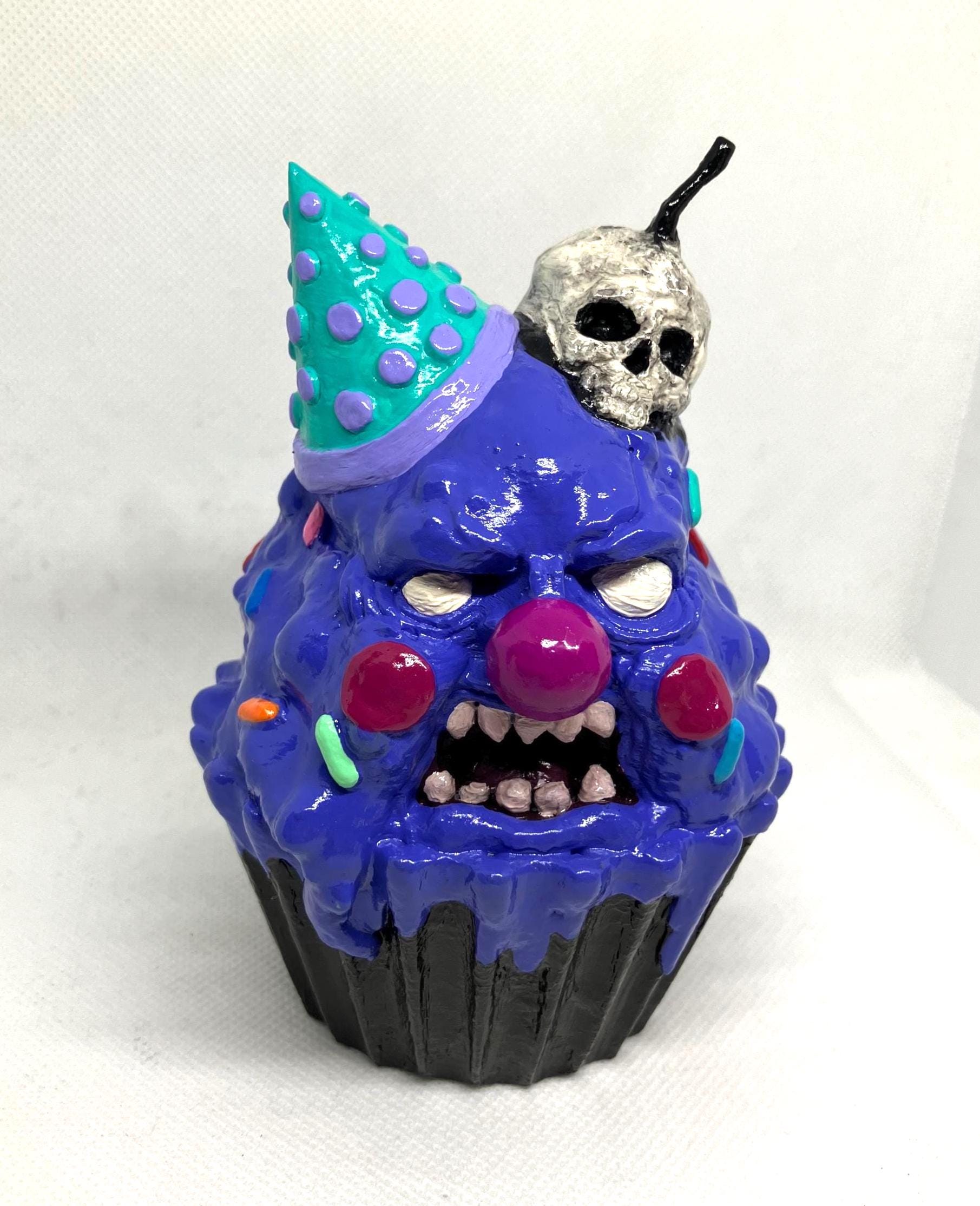 Hand-Painted Monster Cupcake – Creepy Halloween Decor __etsy:7154862948
