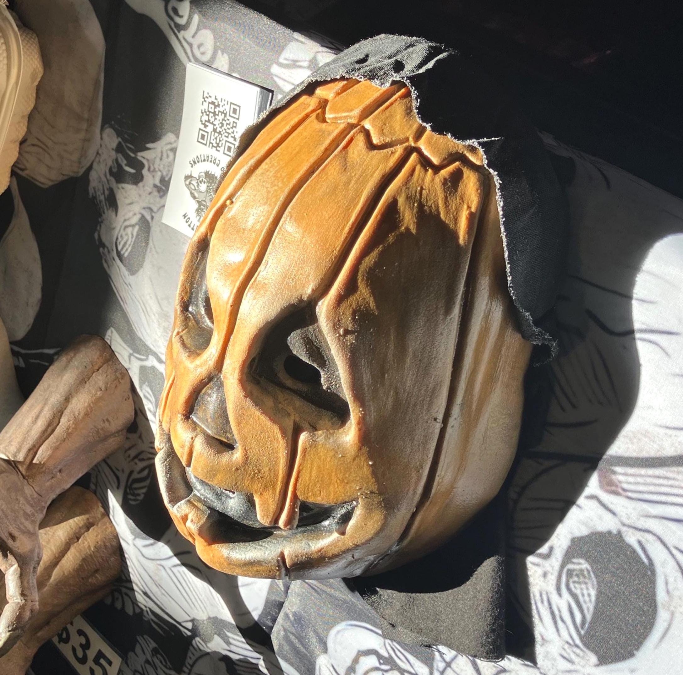 Vintage Pumpkin Jack-O-Lantern Mask – Handmade Halloween Costume __etsy:7484222881