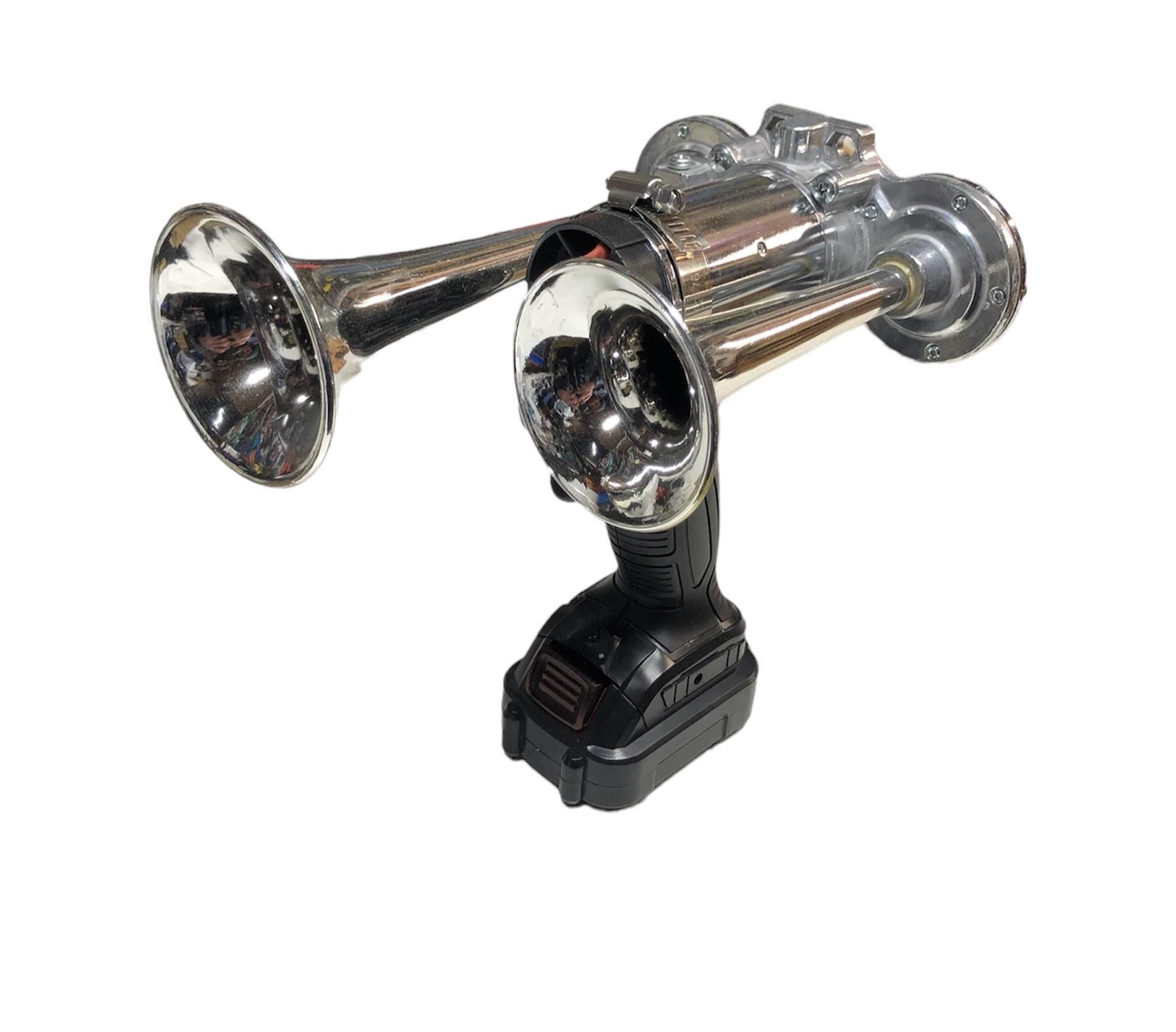 Dual Trumpet Air Horn Hand Held Very Loud New Variation (etsy image id: 6839167790)