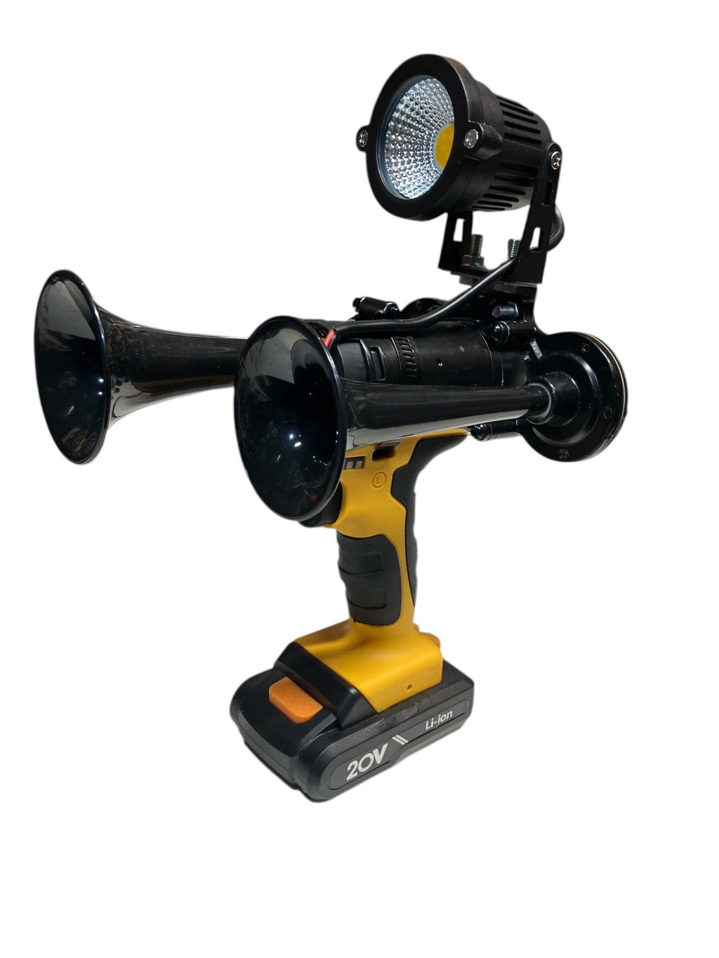 Dual Trumpet Air Horn With Light Hand Held Very Loud __etsy:6934295563