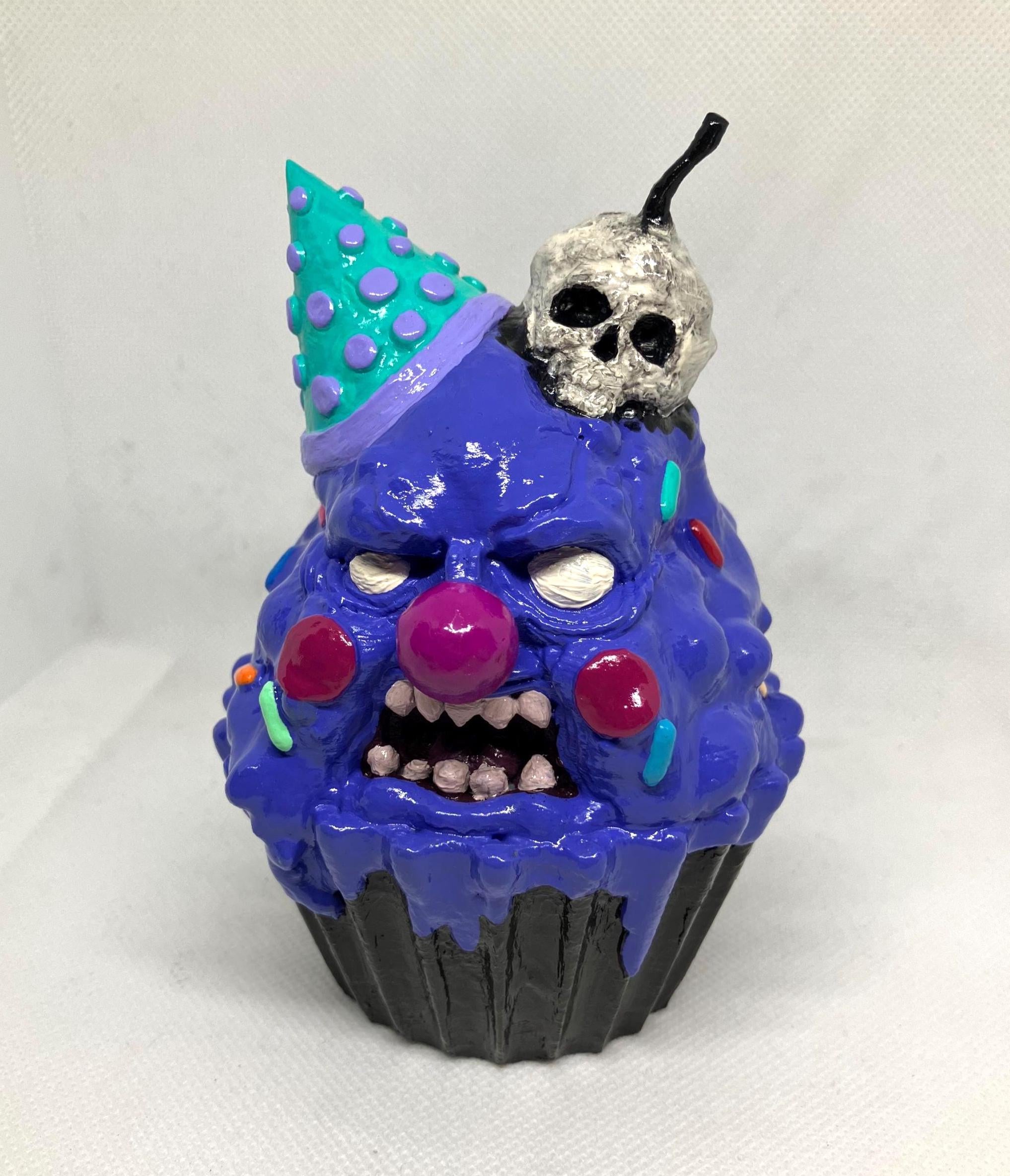 Hand-Painted Monster Cupcake – Creepy Halloween Decor