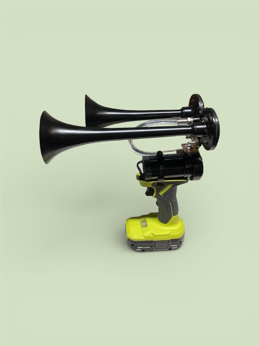 Dual Trumpet Air Horn Hand Held Very Loud Ryobi