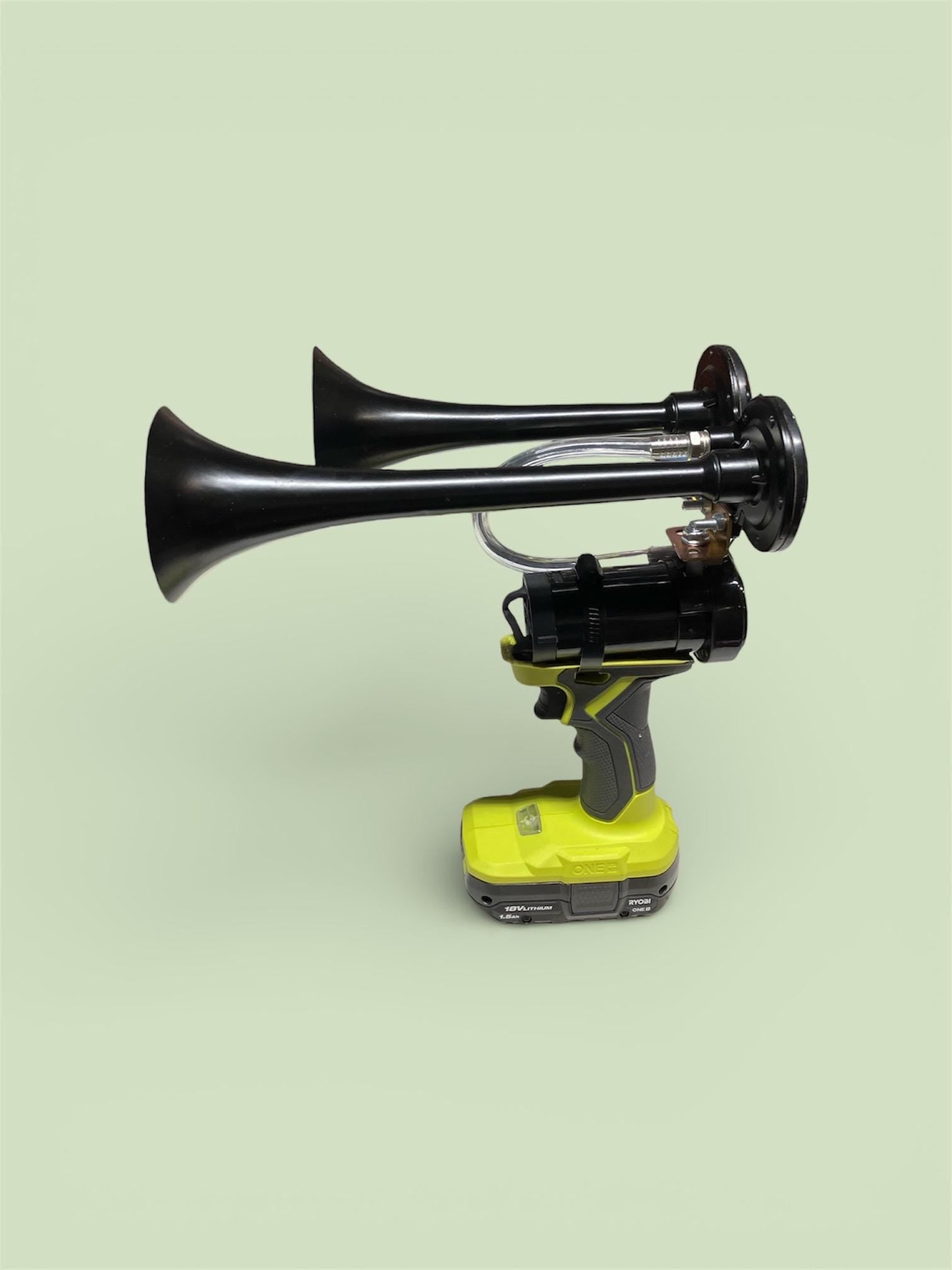 Dual Trumpet Air Horn Hand Held Very Loud Ryobi