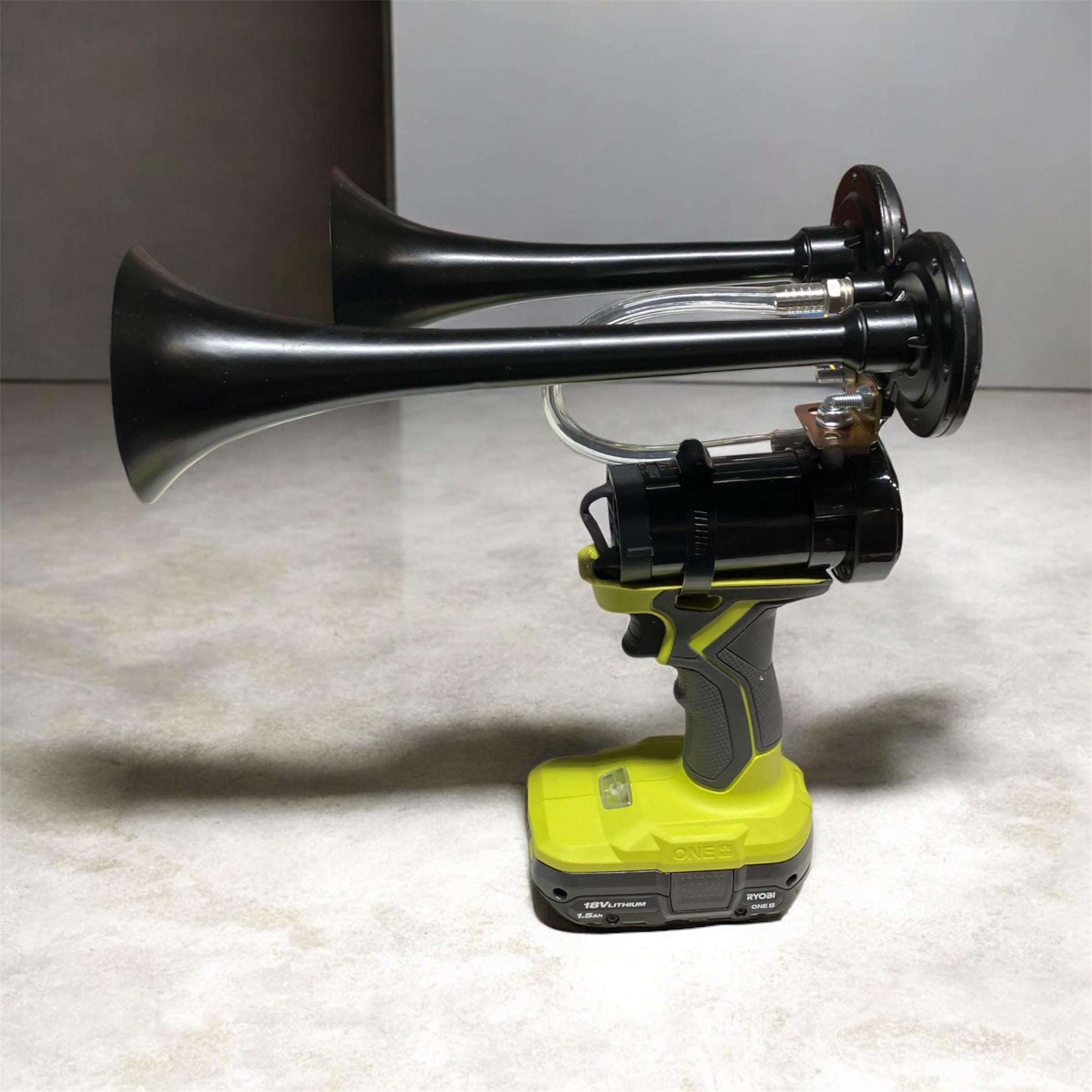 Dual Trumpet Air Horn Hand Held Very Loud Ryobi