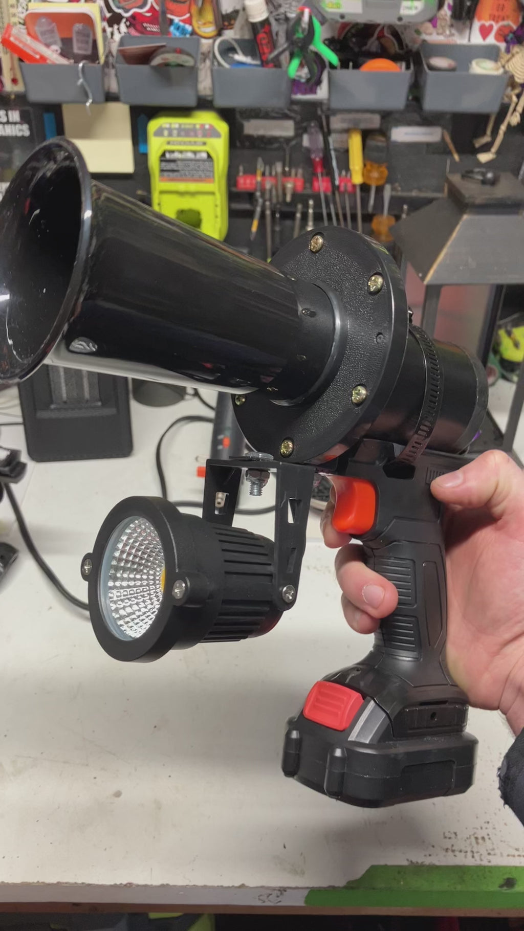 Handheld Air Horn Prop with Light (Bottom Mount)