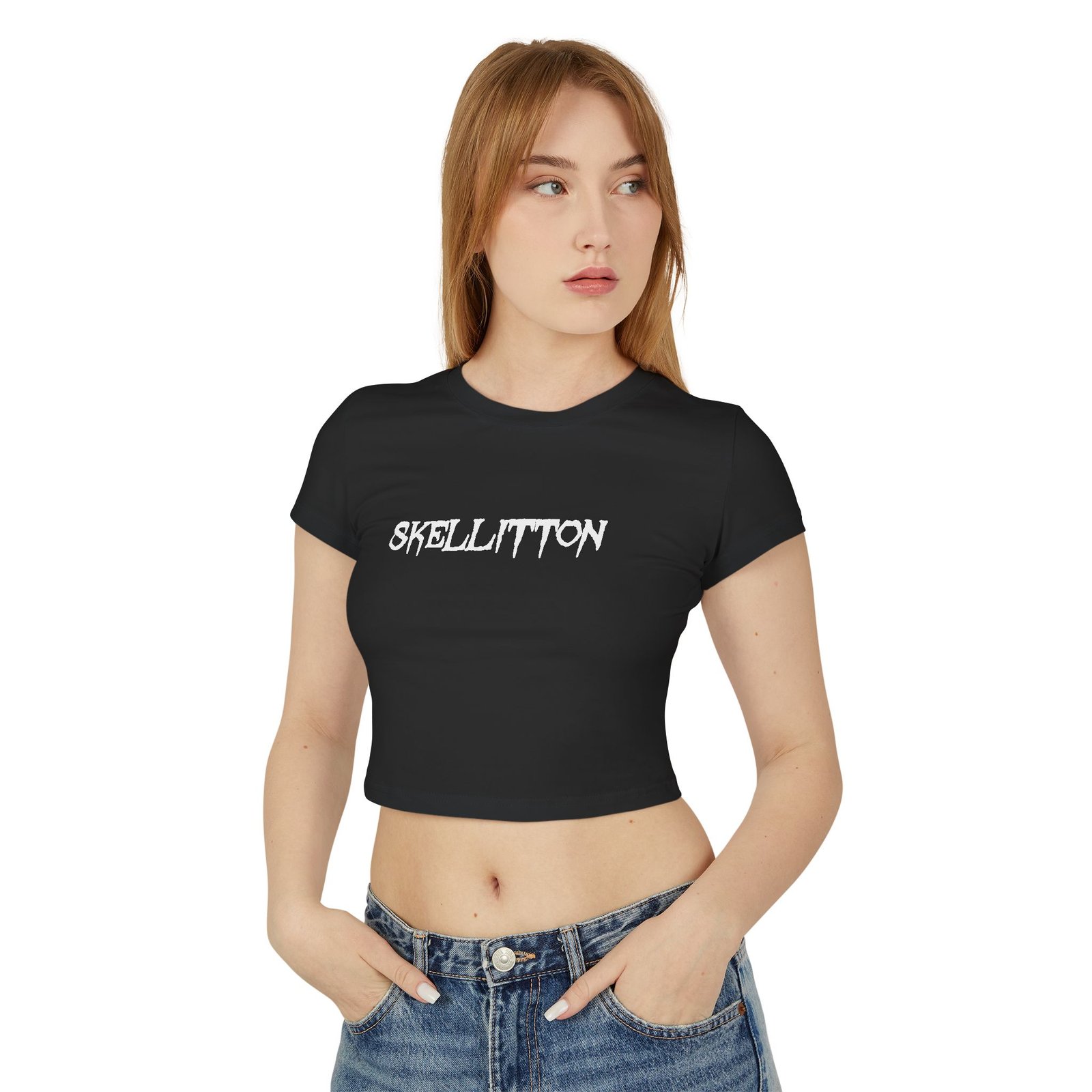 Skellitton Women's Crop Tee Tight Fit